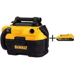 Wet & Dry Vacuums DEWALT 2 Gal. Cordless/Corded Wet/Dry Vacuum (Tool-Only) With 2Ah XR Battery Pack