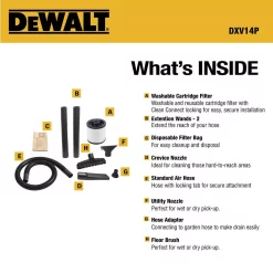 Wet & Dry Vacuums DEWALT 14 Gal. Poly Wet/Dry Vac 11 Wet & Dry Vacuums DEWALT 14 Gal. Poly Wet/Dry Vac -Dewalt Shop yellows golds dewalt wet dry vacuums dxv14p 40 1000