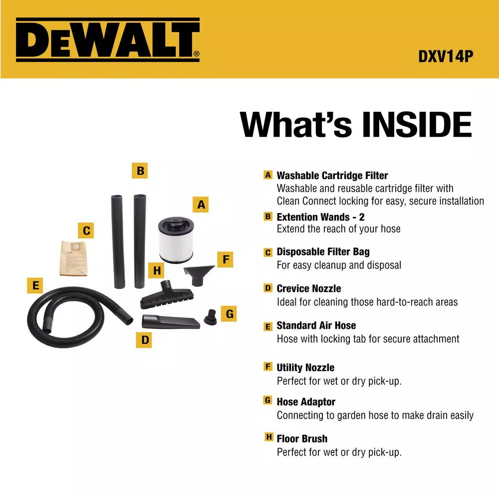 Wet & Dry Vacuums DEWALT 14 Gal. Poly Wet/Dry Vac 5 Wet & Dry Vacuums DEWALT 14 Gal. Poly Wet/Dry Vac - Image 3