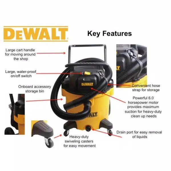 Wet & Dry Vacuums DEWALT 14 Gal. Poly Wet/Dry Vac 4 Wet & Dry Vacuums DEWALT 14 Gal. Poly Wet/Dry Vac - Image 2