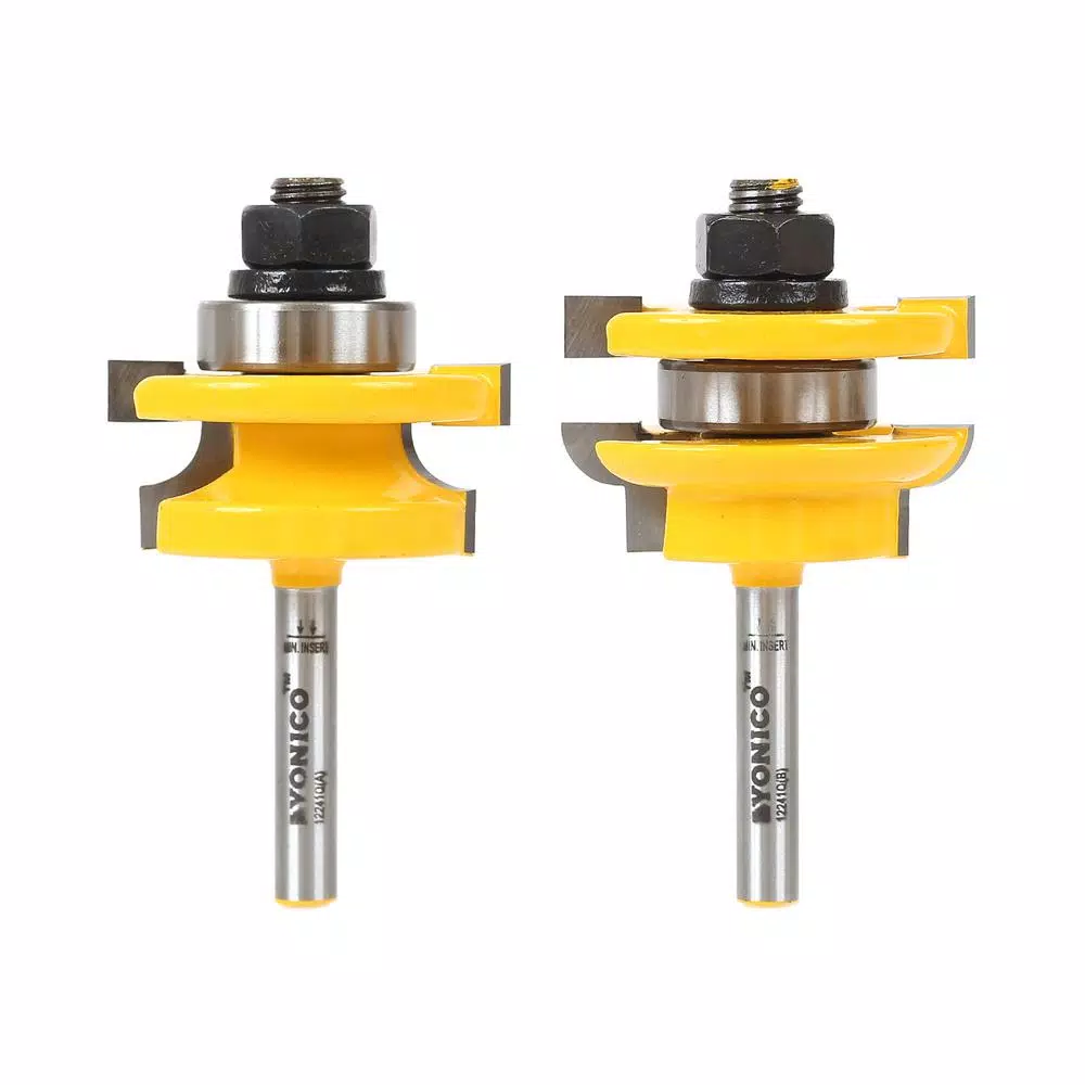 Woodworking Tool Accessories Yonico Rail And Stile Round Over 1/4 In. Shank Carbide Tipped Router Bit Set (2-Piece) 3 Woodworking Tool Accessories Yonico Rail And Stile Round Over 1/4 In. Shank Carbide Tipped Router Bit Set (2-Piece)