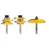 Woodworking Tool Accessories Yonico Raised Panel Cabinet Door Round Over 1/4 In. Shank Carbide Tipped Router Bit Set (3-Piece)