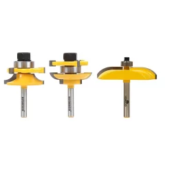 Woodworking Tool Accessories Yonico Raised Panel Cabinet Door Round Over 1/4 In. Shank Carbide Tipped Router Bit Set (3-Piece)