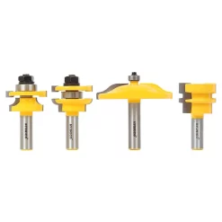 Woodworking Tool Accessories Yonico Raised Panel Cabinet Door 1/2 In. Shank Carbide Tipped Router Bit Set (4-Piece)