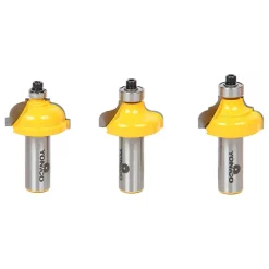 Woodworking Tool Accessories Yonico Edge Forming Medium Designer 1/2 In. Shank Carbide Tipped Router Bit Set (3-Piece)