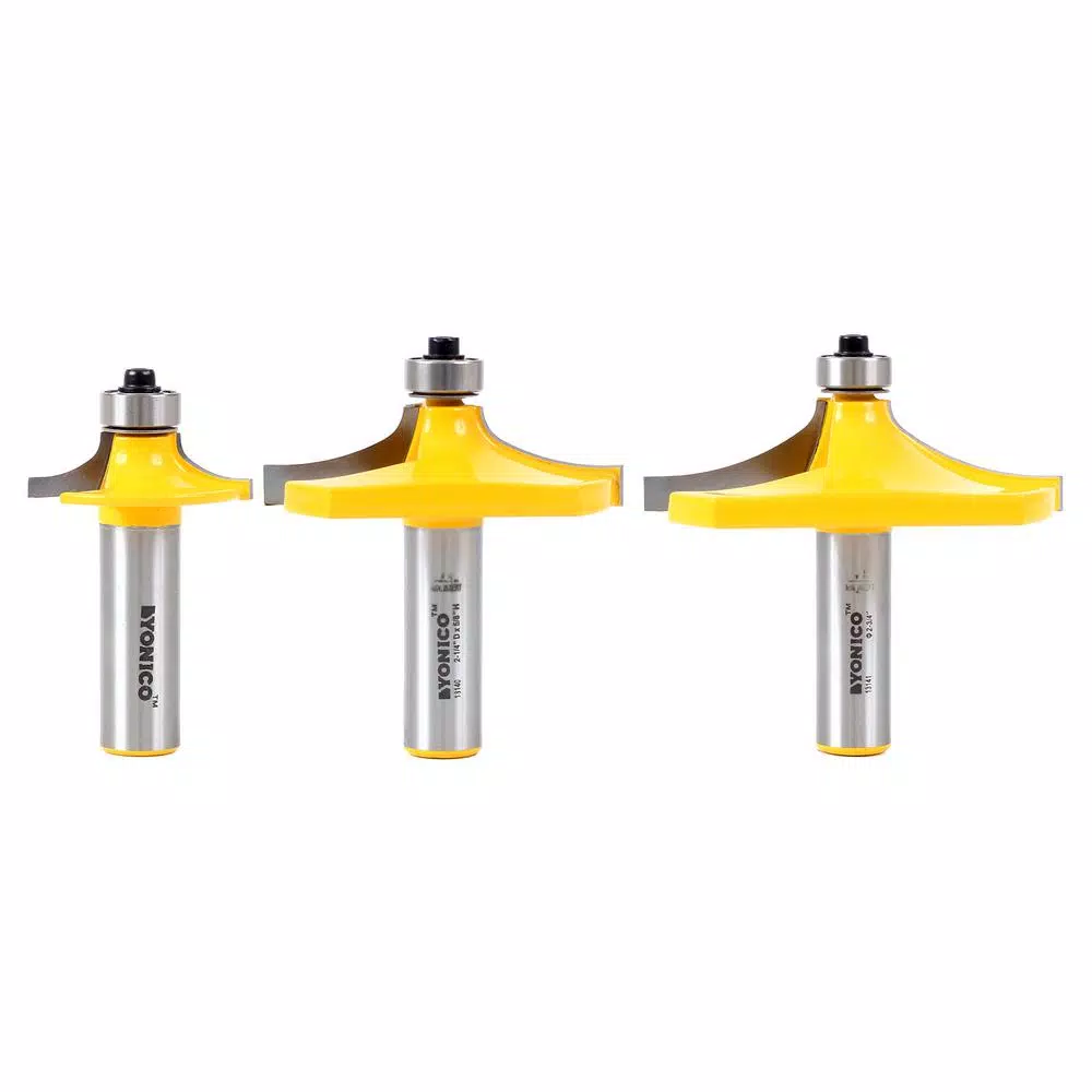 Woodworking Tool Accessories Yonico Thumbnail Table Edge Forming 1/2 In. Shank Carbide Tipped Router Bit Set (3-Piece) 3 Woodworking Tool Accessories Yonico Thumbnail Table Edge Forming 1/2 In. Shank Carbide Tipped Router Bit Set (3-Piece)