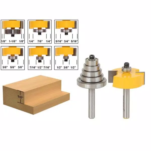 Woodworking Tool Accessories Yonico Rabbet With 6 Bearing 1/4 In. Shank Carbide Tipped Router Bit - Image 2
