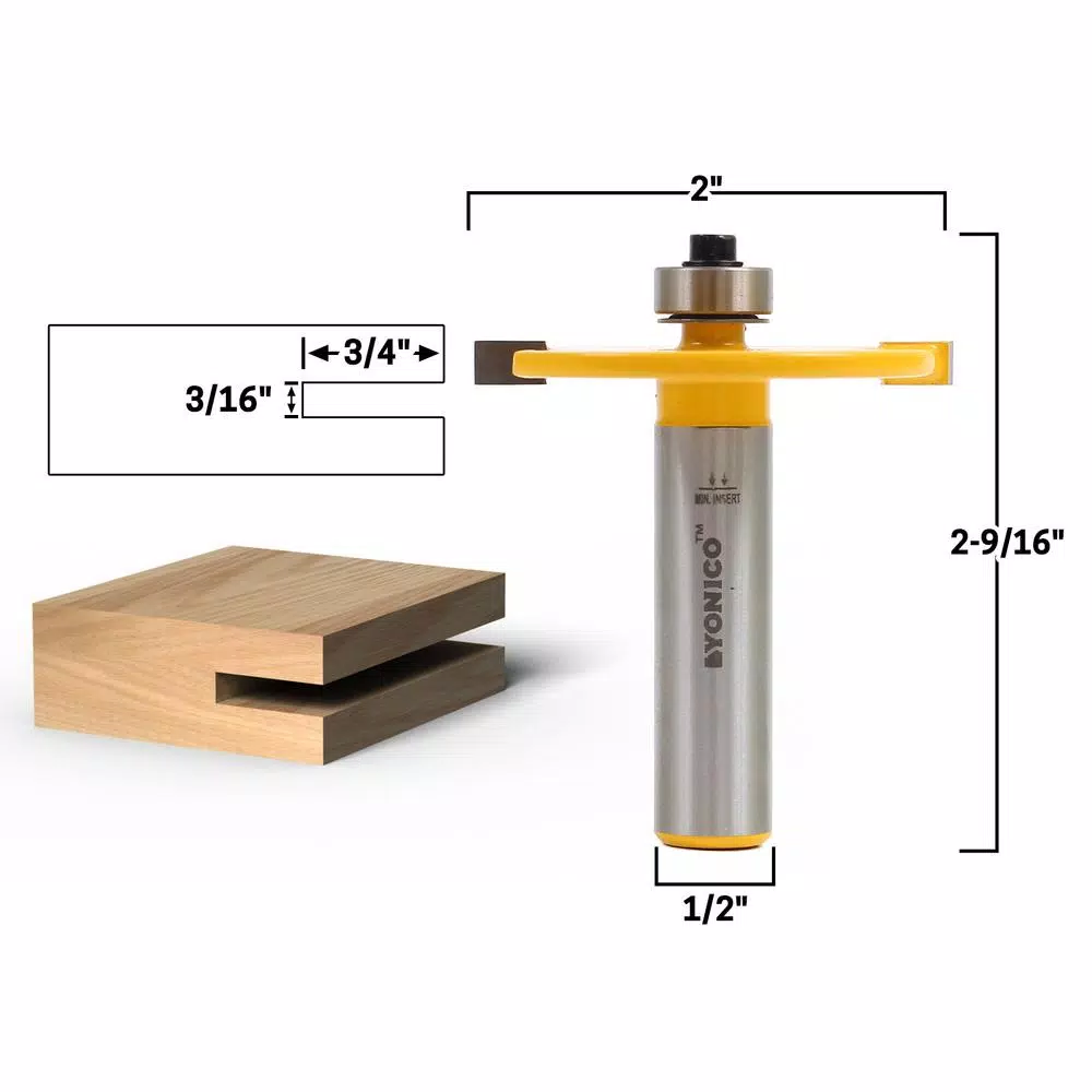 Woodworking Tool Accessories Yonico Slot Cutter 3/16 In. L 1/2 In. Shank Carbide Tipped Router Bit 4 Woodworking Tool Accessories Yonico Slot Cutter 3/16 In. L 1/2 In. Shank Carbide Tipped Router Bit - Image 2